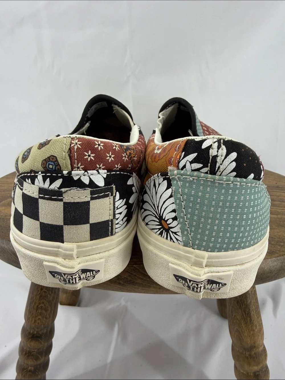 Vans Classic Tiger Patchwork Slip-On Loafers Sneakers, W 8.5, M 7